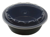 Cubeware Round Crown Plastic Reusable Microwavable Container with Clear Lid Set, 18 Ounce -- 150 set per case.