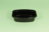 Delicube Rectangular Reusable Plastic Food Container Black Base Only, 8 Ounce -- 400 per case.