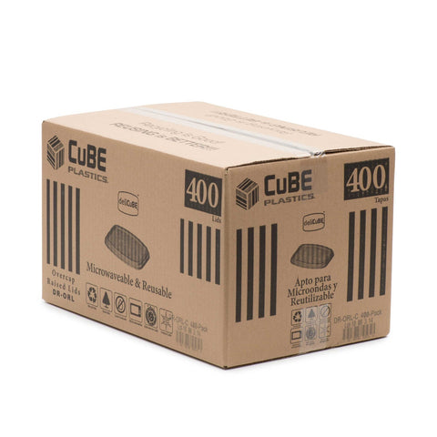 Cube Clear Overcap Raised Lid Only -- 400 per case.