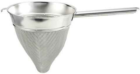 Winco Hollow Handle Stainless Steel Bouillon Strainer, 8 inch -- 6 per case