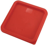 Winco Polyethylene Red Cover for Square Storage Container -- 12 per case