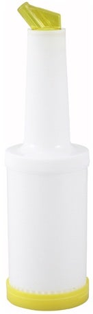 Winco Yellow Spout and Lid Liquor/Juice Pour Bottle, 2 Quart -- 12 per case