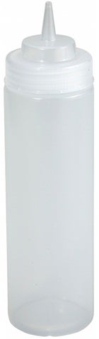 Winco Clear Wide Mouth 12 Ounce Squeeze Bottle, 6 count per pack -- 12 per case