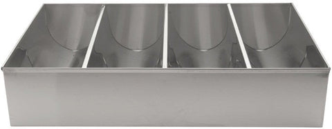 Winco Stainless Steel Four Compartments Cutlery Bin -- 8 per case