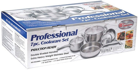 Winco Stainless Steel 7 Piece Cookware Set -- 2 set per case