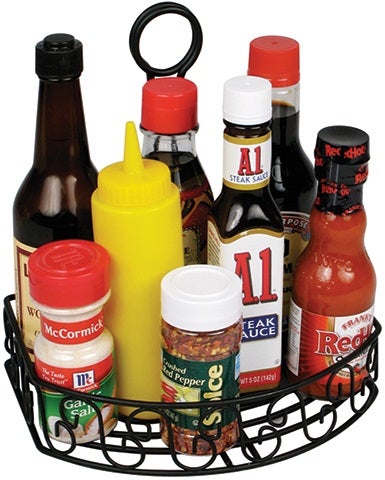 Winco Black Wire Flat Back Condiment Caddy, 8 1/4 x 6 1/4 x 9 inch -- 12 per case