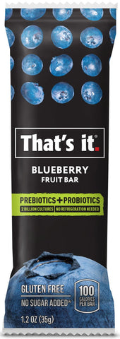 Thats It Blueberry Probiotic Fruit Bar, 1.2 Ounce -- 144 per case