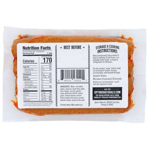 Uptons Naturals Updog Vegan Hot Dog, 10 Ounce -- 6 per case.