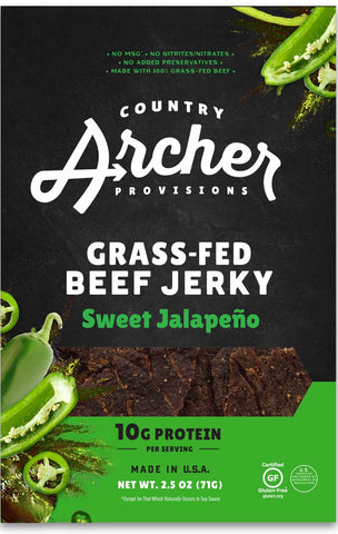 Country Archer Sweet Jalapeno Beef Jerky, 2.5 Ounce -- 12 per case