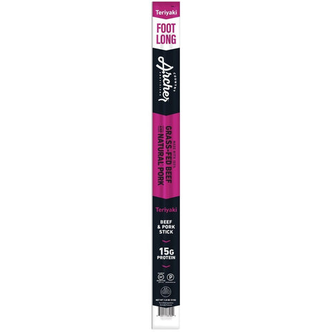Country Archer Provisions Teriyaki Footlong Beef and Pork Stick, 1.8 Ounce -- 108 per case