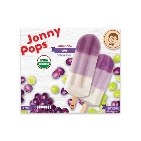 Jonny Pops Organic Grape Pops - 8 per pack -- 6 packs per case