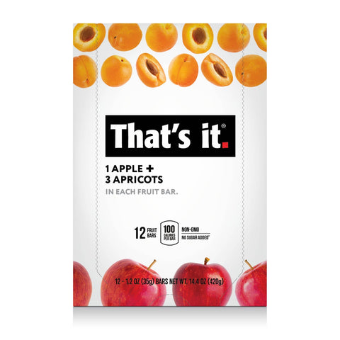 Thats It Apple Apricot Fruit Bar - Master Case, 1.2 Ounce -- 144 per case.