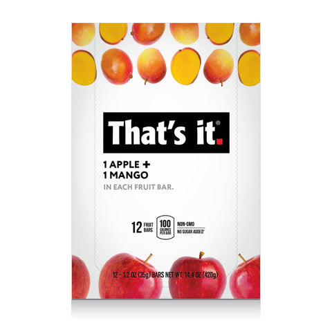 Thats It Apple Plus Mango Individually Wrapped Fruit Bar, 1.2 Ounce -- 144 per case.