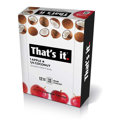 Thats It Apple Plus Coconut Individually Wrapped Fruit Bar, 1.2 Ounce -- 144 per case.