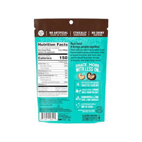 Skinny Dipped Almonds Dark Chocolate Cocoa Cashews, 3.5 Ounce -- 10 per case