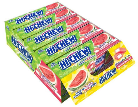 Hi Chew Sweet and Sour Watermelon Chewy Candy, 1.76 Ounce -- 180 per case