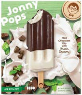 JonnyPops Vanilla Mint Chocolate and Cream Smoothie Pops, 2.06 Fluid Ounce - 4 count per pack -- 6 packs per case