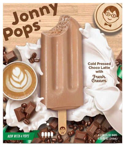 JonnyPops Cold Press Coffee Chocolate and Cream Smoothie Pops, 2.06 Fluid Ounce - 4 count per pack -- 6 packs per case