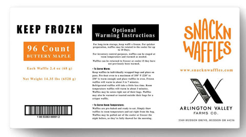 Snack N Waffles Buttery Maple Waffles, 2.4 Ounce -- 96 per case