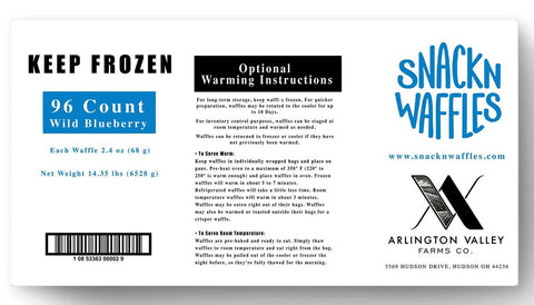 Snack N Waffles Blueberry Waffles, 2.4 Ounce -- 96 per case