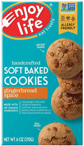 Enjoy Life Gingerbread Spice Soft Baked Cookie, 6 Ounce -- 6 per case