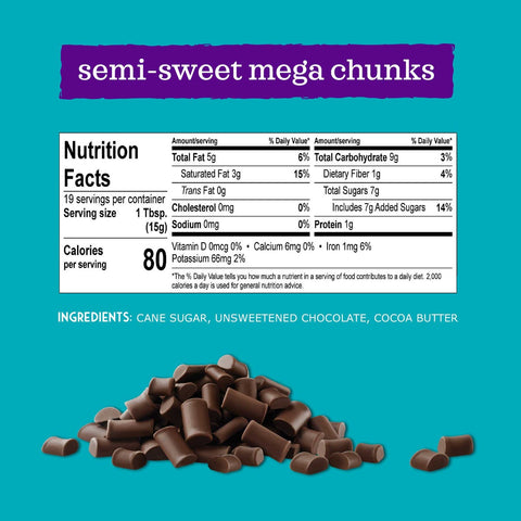 Enjoy Life Semi Sweet Mega Chocolate Chunk, 10 Ounce -- 12 per case