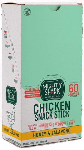 Mighty Spark Honey Jalapeno Chicken Snack Sticks, 1 Ounce -- 48 per case