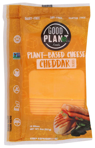 Good Planet Foods Plant Based Cheddar Cheese Slice, 8 Ounce -- 7 per case