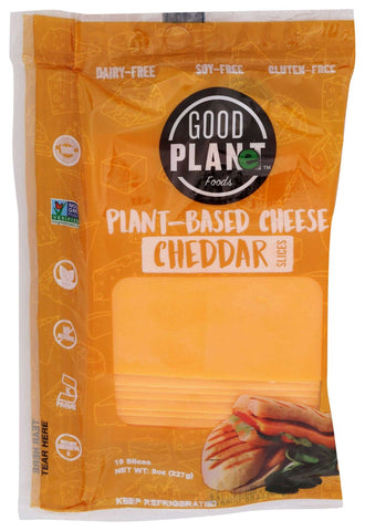 Good Planet Foods Plant Based Cheddar Cheese Slice, 8 Ounce -- 7 per case
