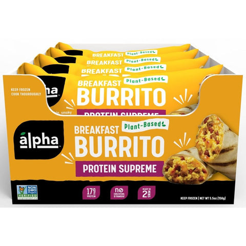 Alpha Foods Plant Based Protein Supreme Breakfast Burrito, 5.5 Ounce -- 12 per case