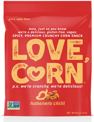 Love Corn Habanero Chilli Crunchy Corn Snack, 1.6 Ounce Impulse Bag -- 10 per case