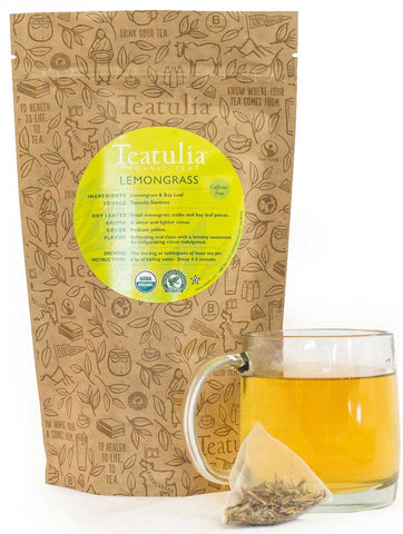 Teatulia Organic Lemongrass Unwrapped Premium Pyramid Tea -- 50 per case