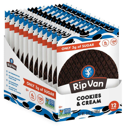 Rip Van Low Sugar Cookies and Cream Wafel, 1.16 Ounce -- 48 per case