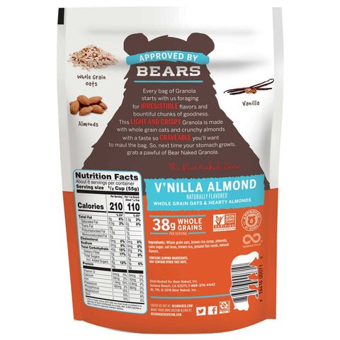 Kelloggs Bear Naked Vanilla Almond Crunch Fit Granola, 12 Ounce -- 6 per case.