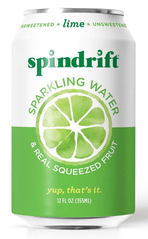 Spindrift Lime Sparkling Water, 12 Fluid Ounce -- 24 per case.