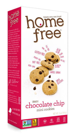 Homefree Gluten Free Chocolate Chip Mini Cookies, 5 Ounce Box -- 6 per case.