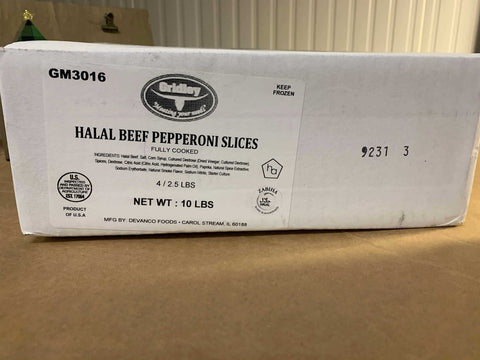 Gridley All Beef Halal Pepperoni Slices, 10 Pound