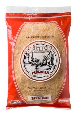 Cello Shredded Imported Parmesan Bag, 5 Pound -- 6 per case.