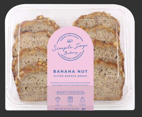 Simple Joys Bakery Banana Nut Sliced Cake, 14 Ounce -- 10 per case