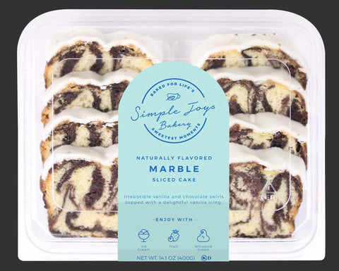 Simple Joys Bakery Iced Marble Sliced Cake, 14 Ounce -- 10 per case