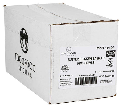 Monsoon Kitchens Butter Chicken Basmati Rice Bowl, 10 Ounce -- 6 per case.