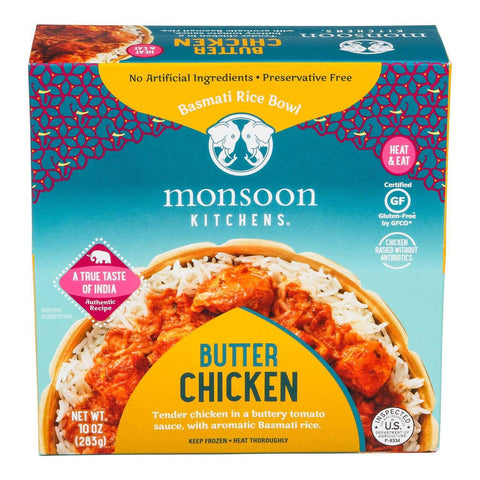 Monsoon Kitchens Butter Chicken Basmati Rice Bowl, 10 Ounce -- 6 per case.