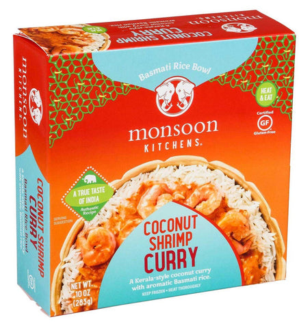 Monsoon Kitchens Coconut Shrimp Curry Rice Bowl, 10 Ounce -- 6 per case.