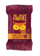 Awake Singles Caffeinated Peanut Butter Dark Chocolate Bites, 0.58 Ounce -- 300 per case