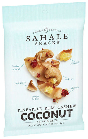 Sahale Pineapple Rum Cashew Coconut Snack Mix, 1.5 Ounce Packet -- 18 per case