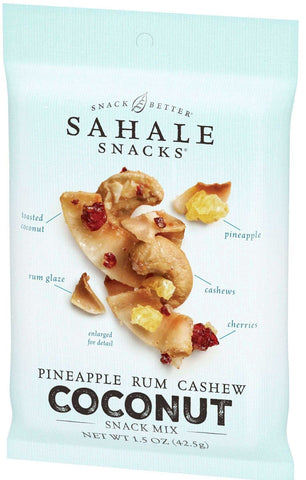 Sahale Pineapple Rum Cashew Coconut Snack Mix, 1.5 Ounce Packet -- 18 per case