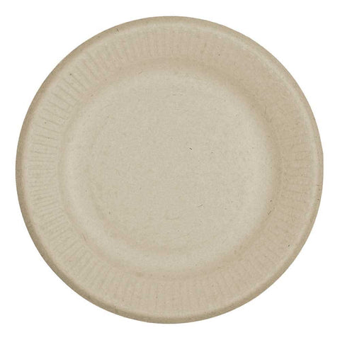 World Centric Compostable Unbleached Plant Fiber Plate, 6 inch -- 1000 per case.