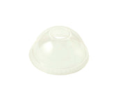 World Centric Dome Biocompostable Corn Starch Clear Strawhole Cup Lid, 24 Ounce -- 1000 per case.
