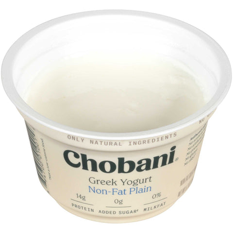 Chobani Non Fat Plain Greek Yogurt, 5.3 Ounce -- 12 per case