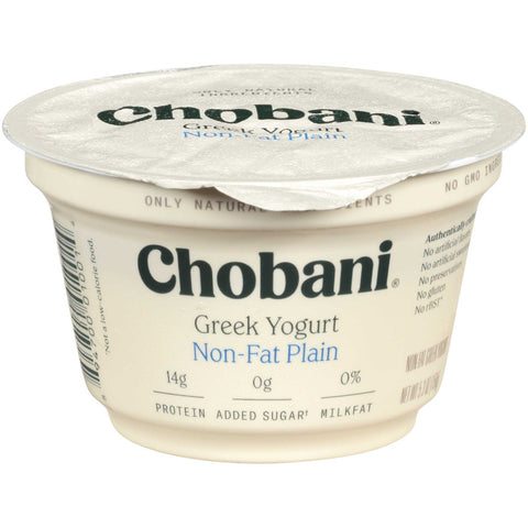 Chobani Non Fat Plain Greek Yogurt, 5.3 Ounce -- 12 per case